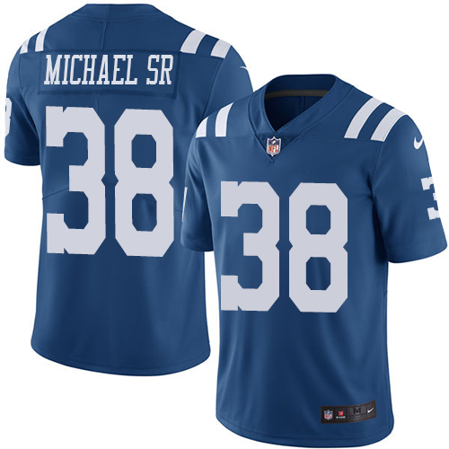 Indianapolis Colts 38 Limited Christine Michael Sr Royal Blue Nike NFL Men Rush Vapor Untouchable Jersey